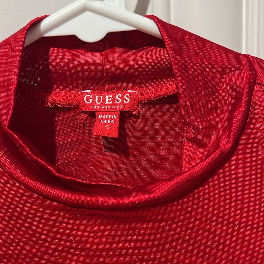 Guess Vibrant Red Ruched Blouse - Picture 2 of 5